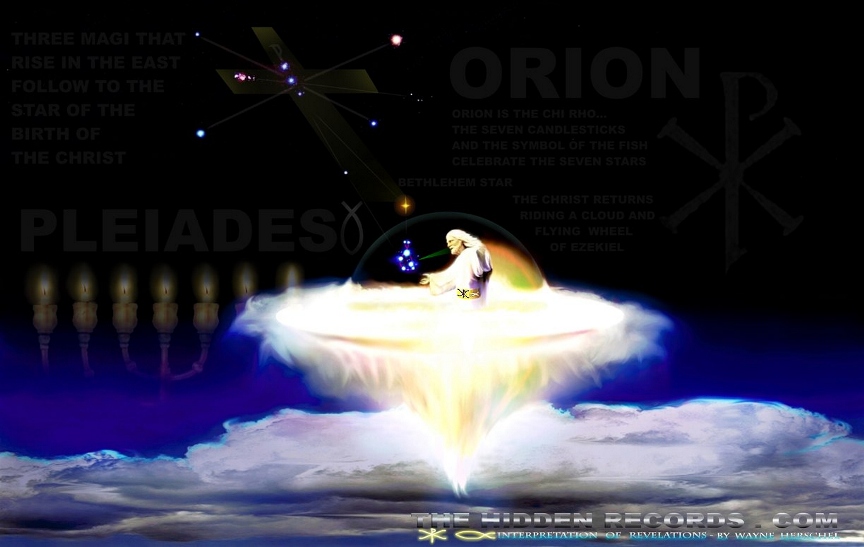 REVELATION IMAGE OF CHRISTOS MESSENGER HOLDING HIS ADDRESS IN RIGHT HAND AND CROSS OF THE CHURCHES ORION SECRET