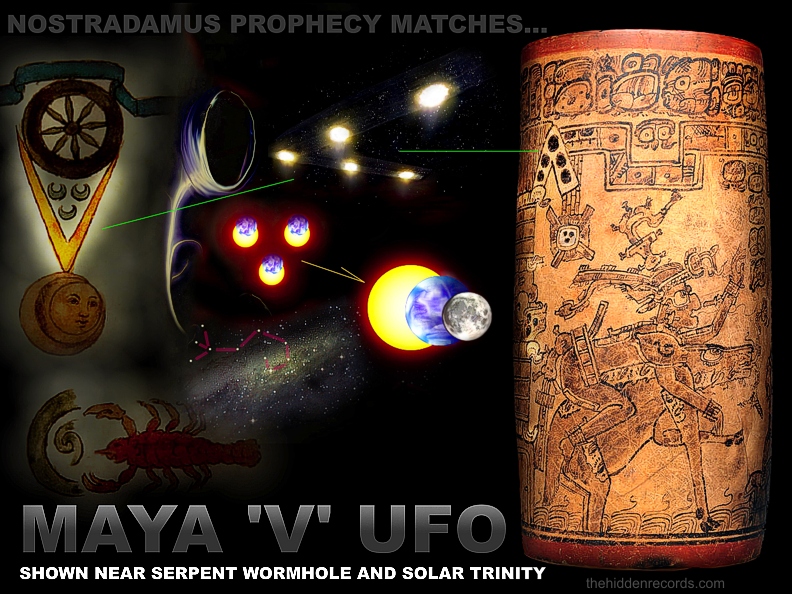 V shape UFO on Maya vase