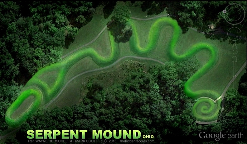 Serpent mound Ohio with Pleiades and spiral decoded